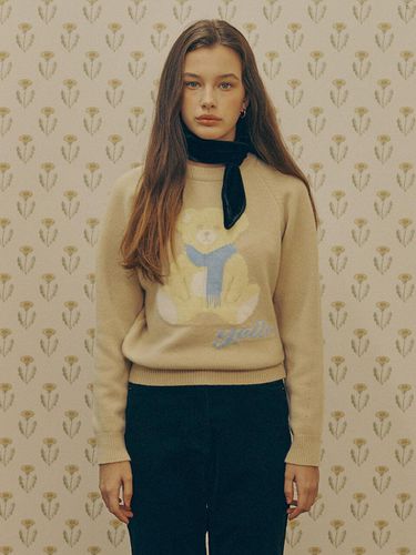 A Yellow Jacquard Sweater - Beige - AMONG - Modalova