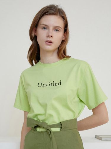 Minimalist Cotton Relaxed Fit T-shirt [Yellowish Green] - AMONG - Modalova