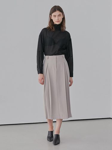 Two Tuck Pleated Long Skirt - AMONG - Modalova