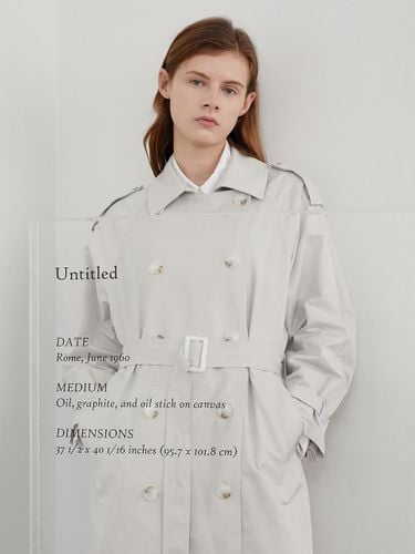 Cotton Twill Unlined Detachable Belt Trench Coat [Light Grey] - AMONG - Modalova