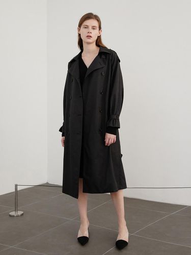 Cotton Twill Modern Unlined Coat [Black] - AMONG - Modalova