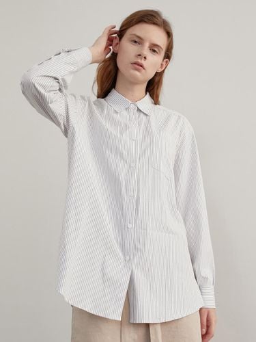 Cotton Pinstripe Shirt [Beige] - AMONG - Modalova