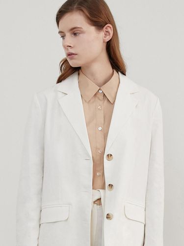 Linen Button Unlined Jacket - AMONG - Modalova