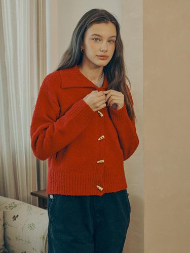 A Boucle Duffle Cardigan - Red - AMONG - Modalova