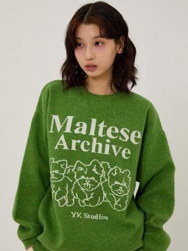 Maltese Archive Line Graphic Knit Sweater - WAIKEI - Modalova