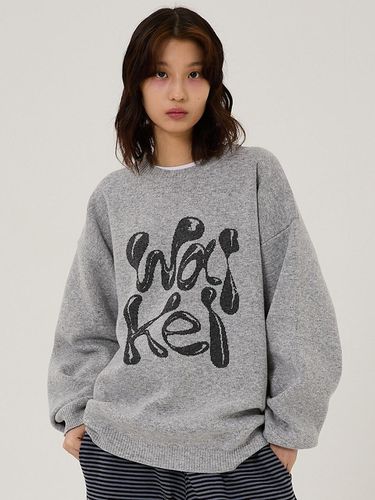 WK 3D Logo Knit Sweater - Gray - WAIKEI - Modalova