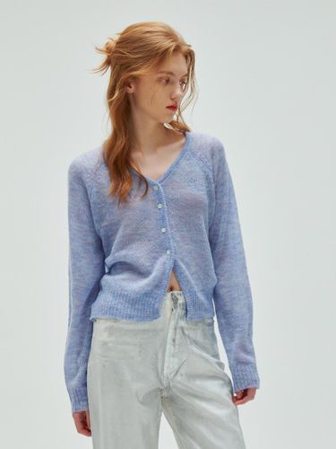 Multi mohair embroidery cardigan-skyblue - ODER - Modalova