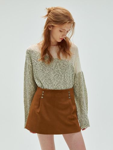 Low Rise Suede Skirt - Brown - ODER - Modalova