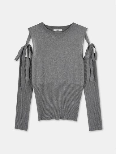 Metal ribbon warmer pullover-gray silver - ODER - Modalova