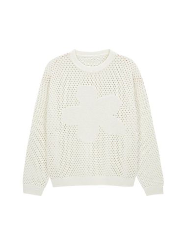 Flower Mesh Long Sleeve Sweater - SALADBAGUNI - Modalova