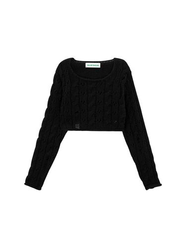 Damaged Cable Cropped Pullover () - SALADBAGUNI - Modalova