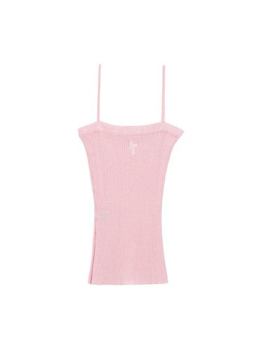 Ribbed Slit Strap Top (Milky Pink) - SALADBAGUNI - Modalova