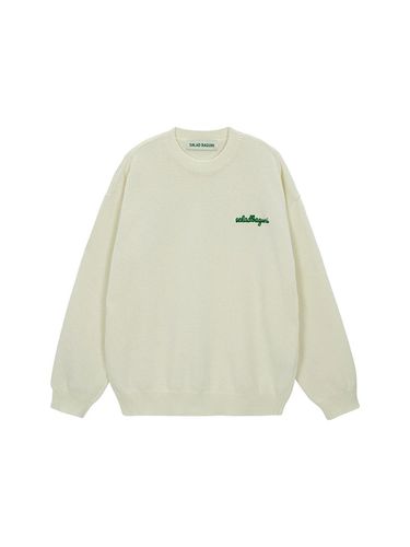 Lettering Semi Oversized Pullover - SALADBAGUNI - Modalova