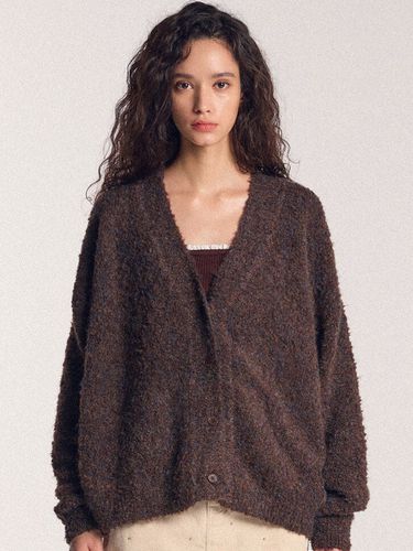 Oversized Wool Boucle V-neck Cardigan () - SALADBAGUNI - Modalova