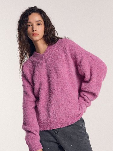 Wool Boucle V-neck Big Logo Pullover () - SALADBAGUNI - Modalova