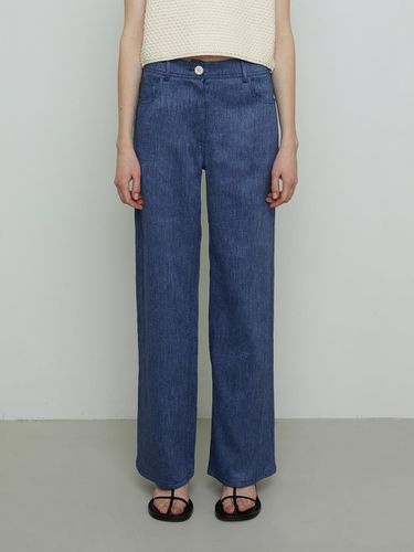 Linen Relaxed Pants (Blue Denim) - REMPLACEMENT - Modalova