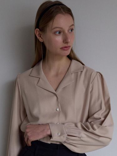 Rayon Shirring Blouse - Beige - JOORTI - Modalova