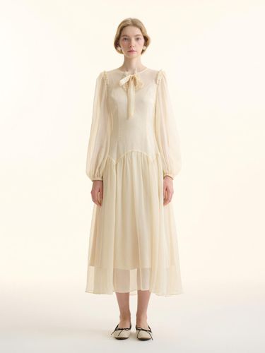 Ribbon Chiffon Long Dress - Sincethen - Modalova