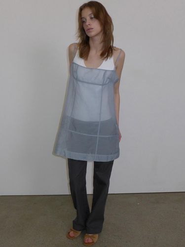 Sheer Bustier Dress - Haze Blue - overdueflair - Modalova