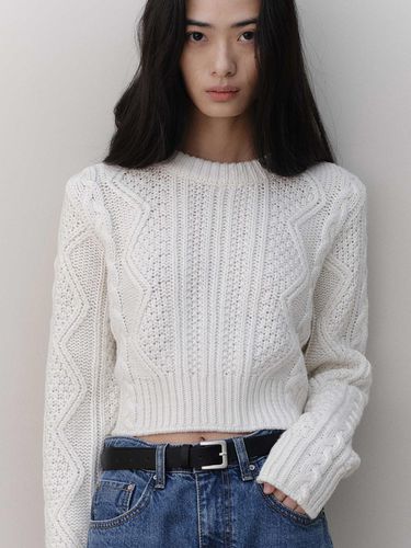 Wool Cable Crop Knit - ARCHAIC - Modalova