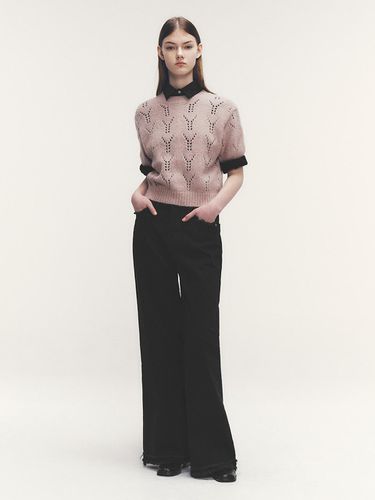 Fringe Detail Boot Cut Pants_Black - marieclaire - Modalova