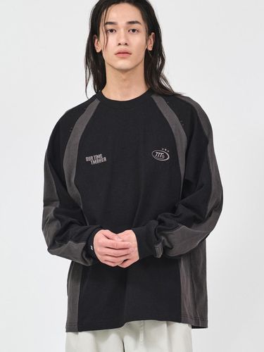 Oversized Raglan Longsleevwe T-shirt_Black - TMAKER - Modalova