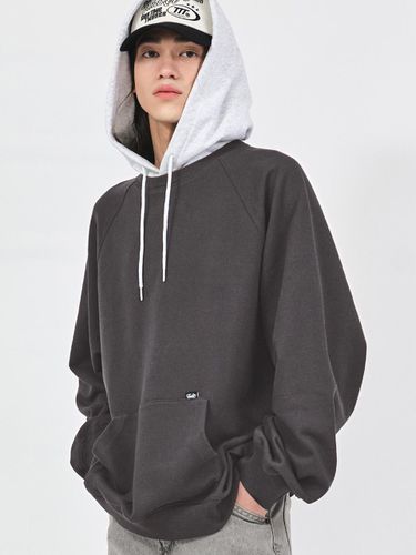 Essential Color Mixed Oversized Hoodie_Dark Gray - TMAKER - Modalova