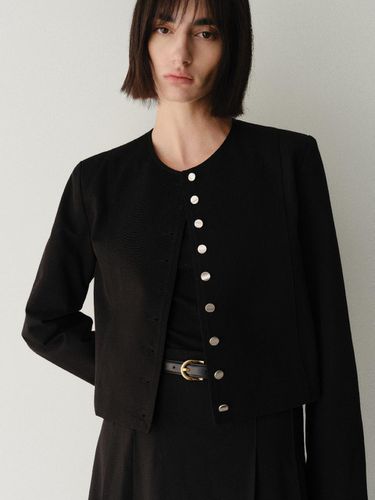 Cotton Round Jacket_Black - ARCHAIC - Modalova