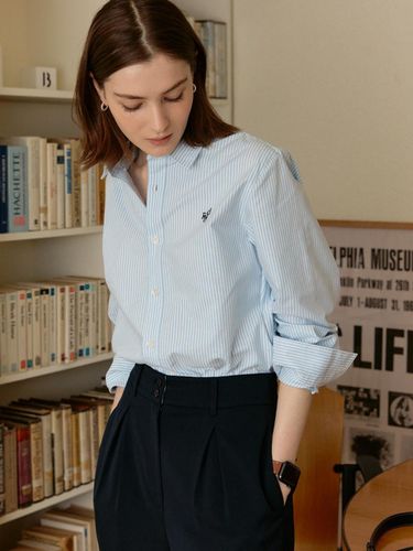 DPWD Logo Standard Shirts_Blue Stripe - DEPOUND - Modalova