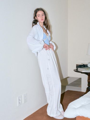 Side Ribbon String 2way Sweatpants_White - TMAKER - Modalova