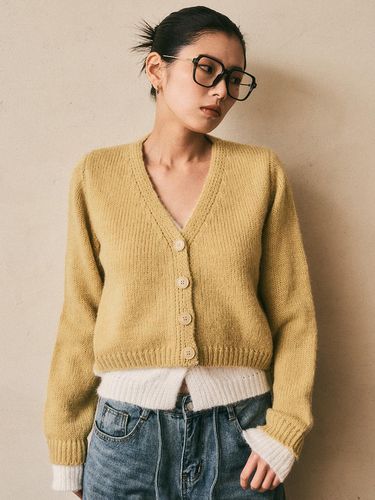 Fake Layered Vivid Cardigan - Aei&Rei - Modalova