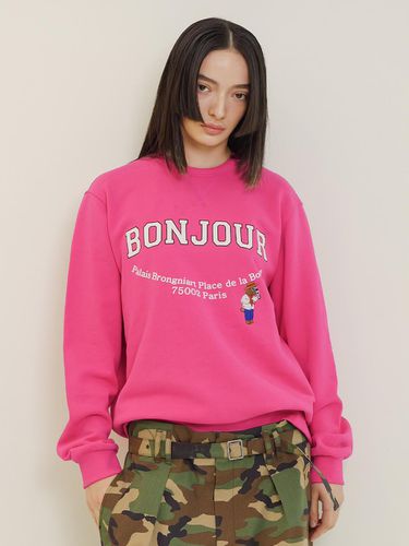 New Parisien Suede Logo Sweatshirt_Margenta - beyondcloset - Modalova