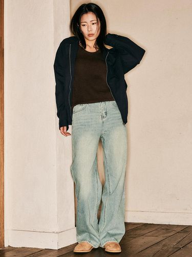 Wide Washing Denim Pants - Aei&Rei - Modalova