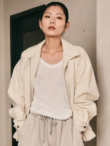 Soft Cotton Collar Blouson Jacket - Aei&Rei - Modalova