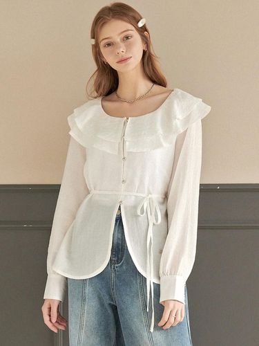 Babys Breath Ruffle Collar Blouse - MICANE - Modalova