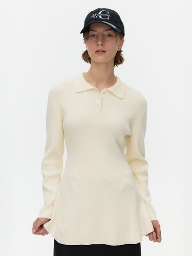 Flared Polo Sweater - ahwe - Modalova