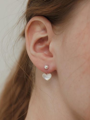 Aurora Heart Pearl Ear Jacket - TATIANA - Modalova