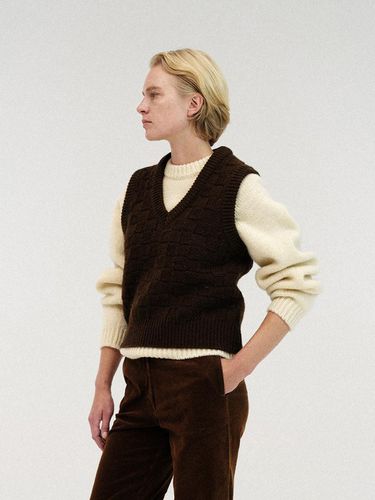 Chess Wool Vest - Brown - NOTHING WRITTEN - Modalova