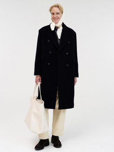 Herringbone Peaked Lapel Coat - NOTHING WRITTEN - Modalova