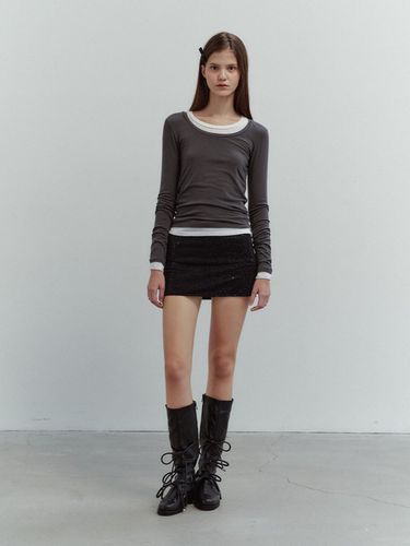 Spangle Plain Mini Skirt - THETIS - Modalova