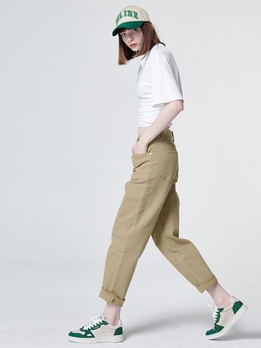 Baggy Fit Denim Pants (Beige) - MaLoupe - Modalova