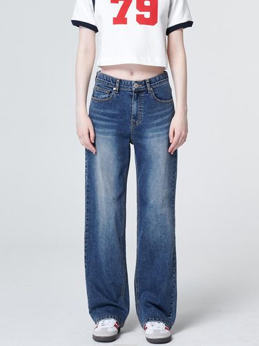 Wide Denim Pants (Medium Indigo ) - MaLoupe - Modalova