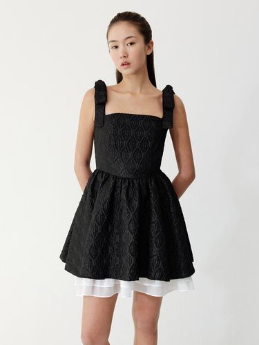 Jacquard Muffin Dress - Black - THETIS - Modalova