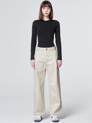 One-Tuck Wide Pants - MaLoupe - Modalova