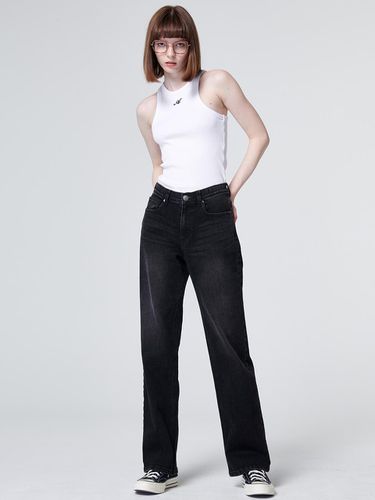 Wide Denim Pants (Black) - MaLoupe - Modalova