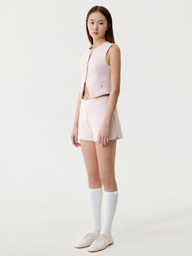 Wool Tweed Round Shorts - Pink - THETIS - Modalova