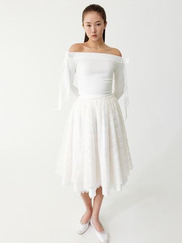 Flower Lace Midi Skirt - THETIS - Modalova