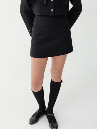 Classic Tweed Mini Skirt - Black - THETIS - Modalova