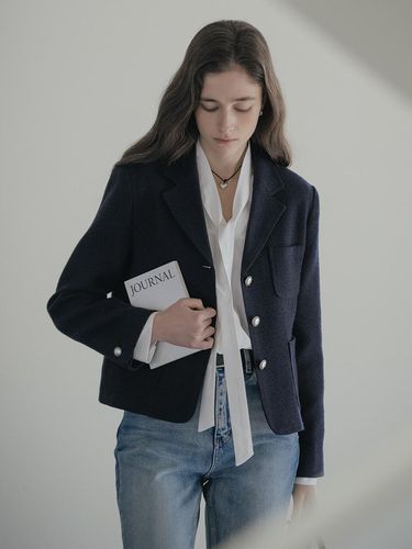 Diana Tweed Classic Jacket_Navy - KNOWN BETTER - Modalova