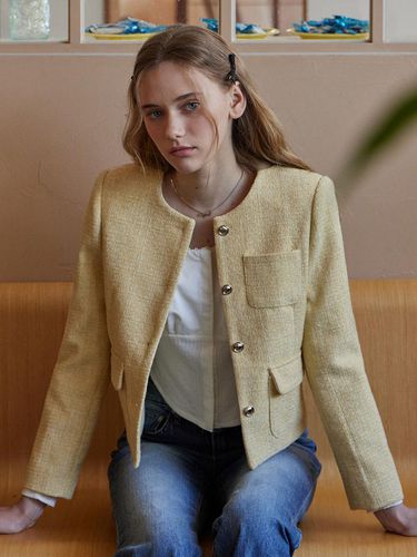 Saint No Collar Tweed Jacket - HAINT - Modalova